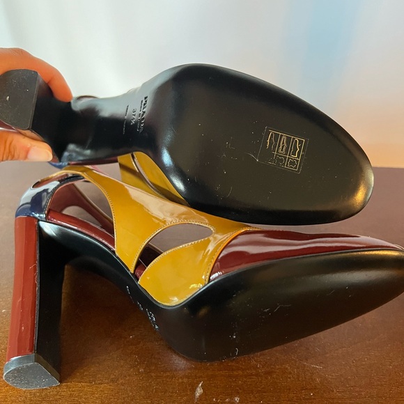 NWT Prada Patent Leather Colorblock Pattern Pumps - Picture 11 of 11